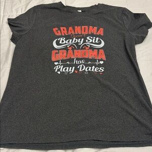 Gray Graphic T-Shirt with Orange and White Print 💥